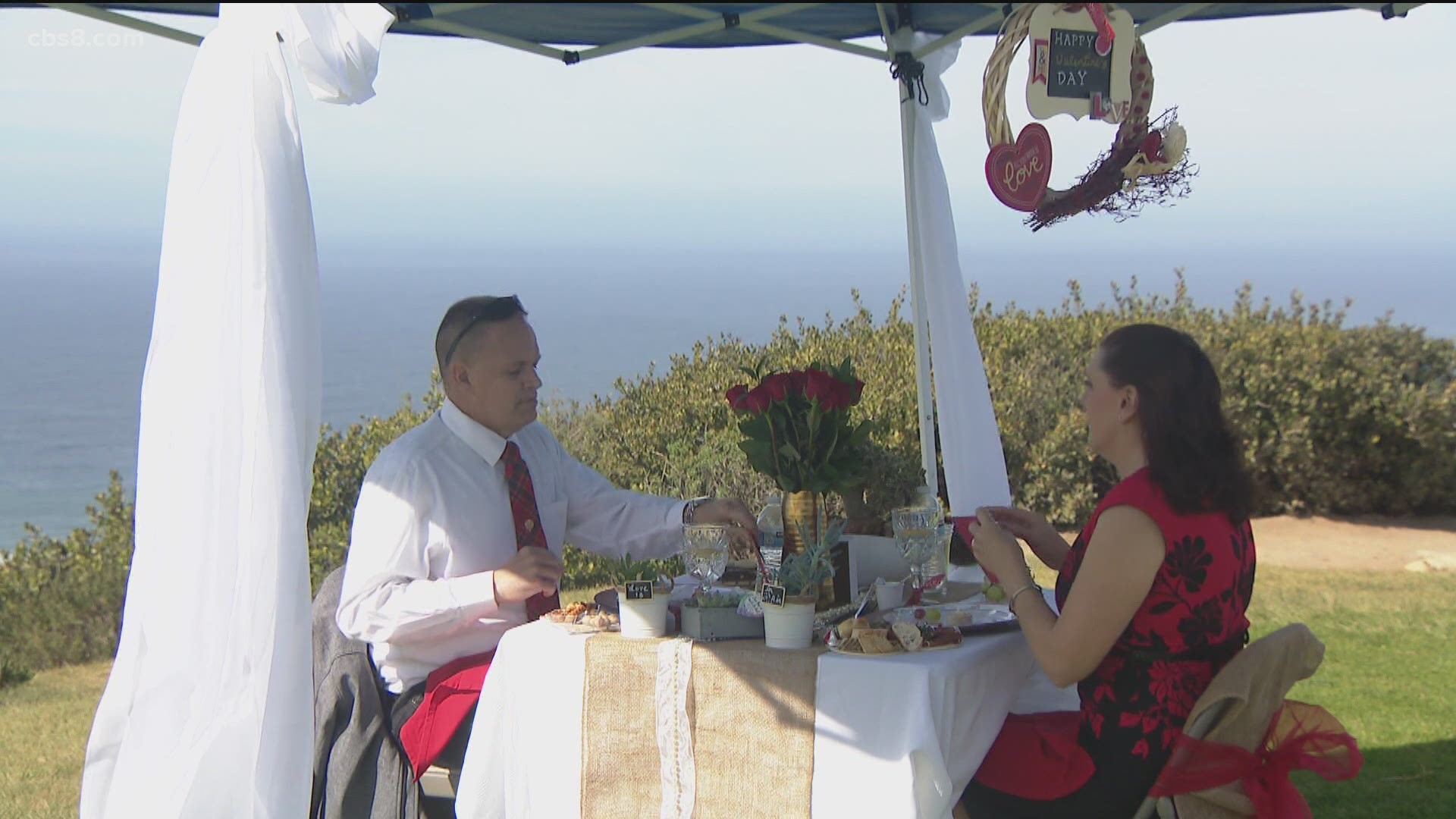 For Susan Monroe’s dedication and service to her employer AMR, a picnic was given to the happy couple under the blue sky of La Jolla.