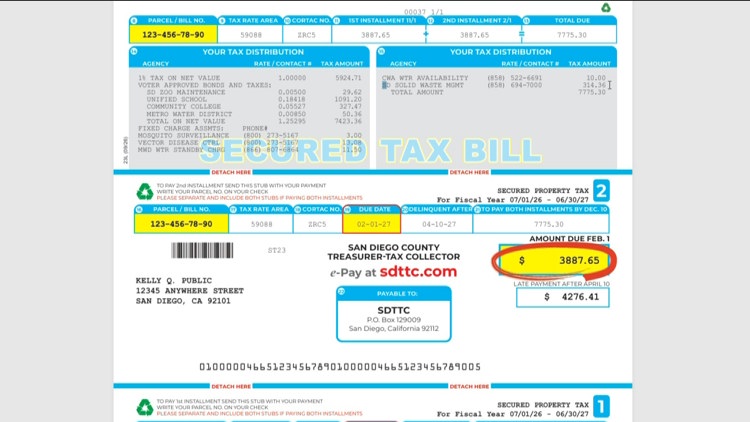 San Diego County resending 44,000 property tax bills after city trash fee error