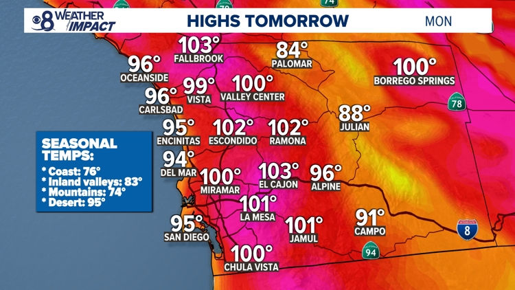 Extreme Heat Warning continues at the coast and inland through Thursday | San Diego Local Forecast