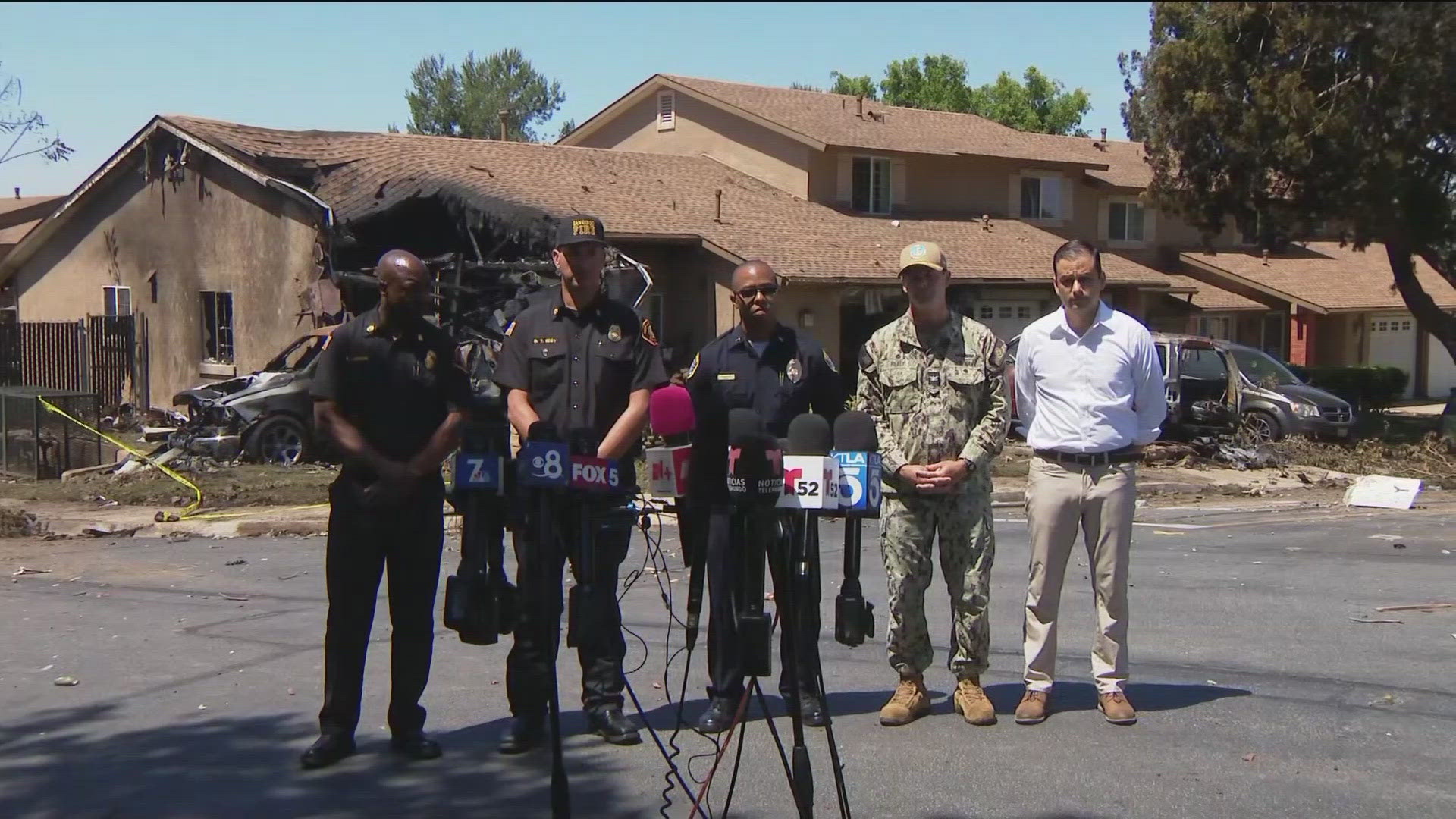 Officials confirmed at least 2 fatalities, 8 injured in the crash that rocked San Diego early Thursday morning as a plane crashed into several homes, cars.