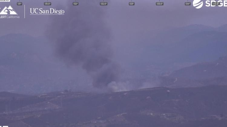 Brush fire breaks out east of MCAS Miramar