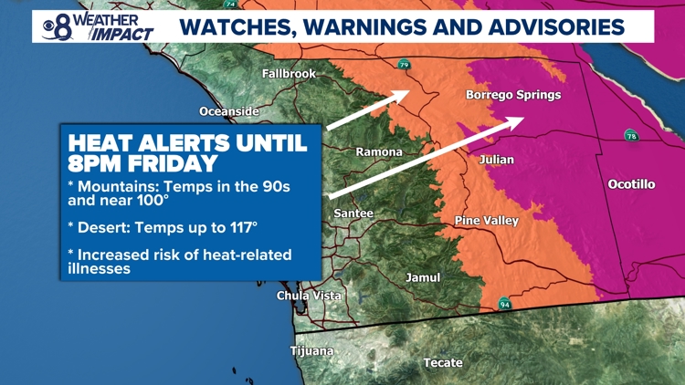 Plenty of sunshine and toasty temperatures as heat picks up east of the coast this week | San Diego Local Forecast