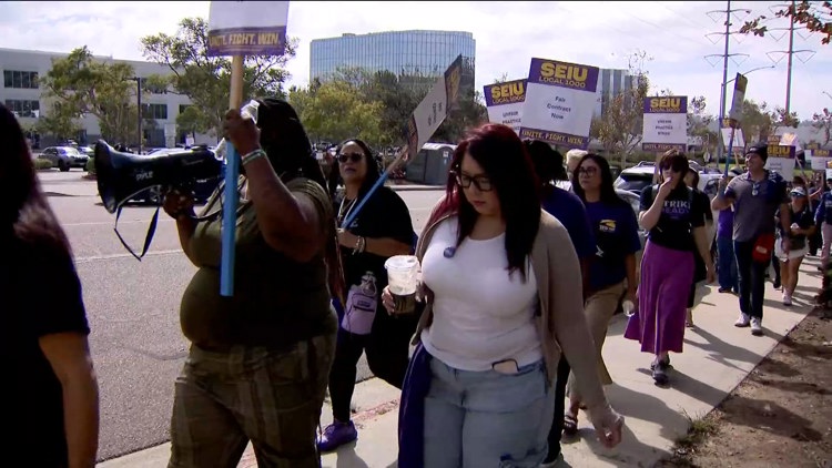 California state workers strike over stalled contract talks and low wages in Mission Hills