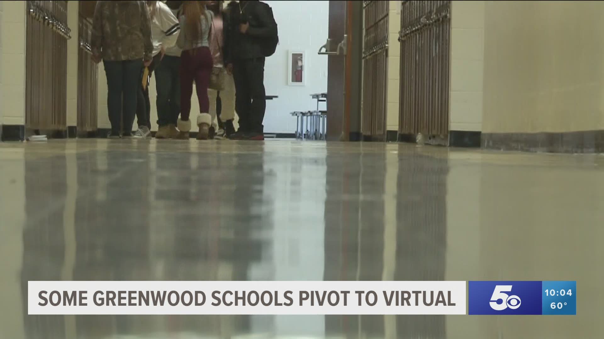Greenwood High School, the Greenwood Freshmen Center and Greenwood Jr High School will pivot to online learning for two days starting Thursday, Oct. 8.