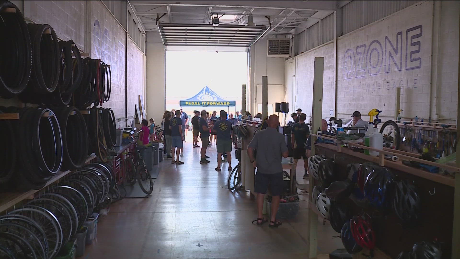 Pedal It Forward is a nonprofit organization whose mission is to "increase the number of people who have access to bikes in Northwest Arkansas."