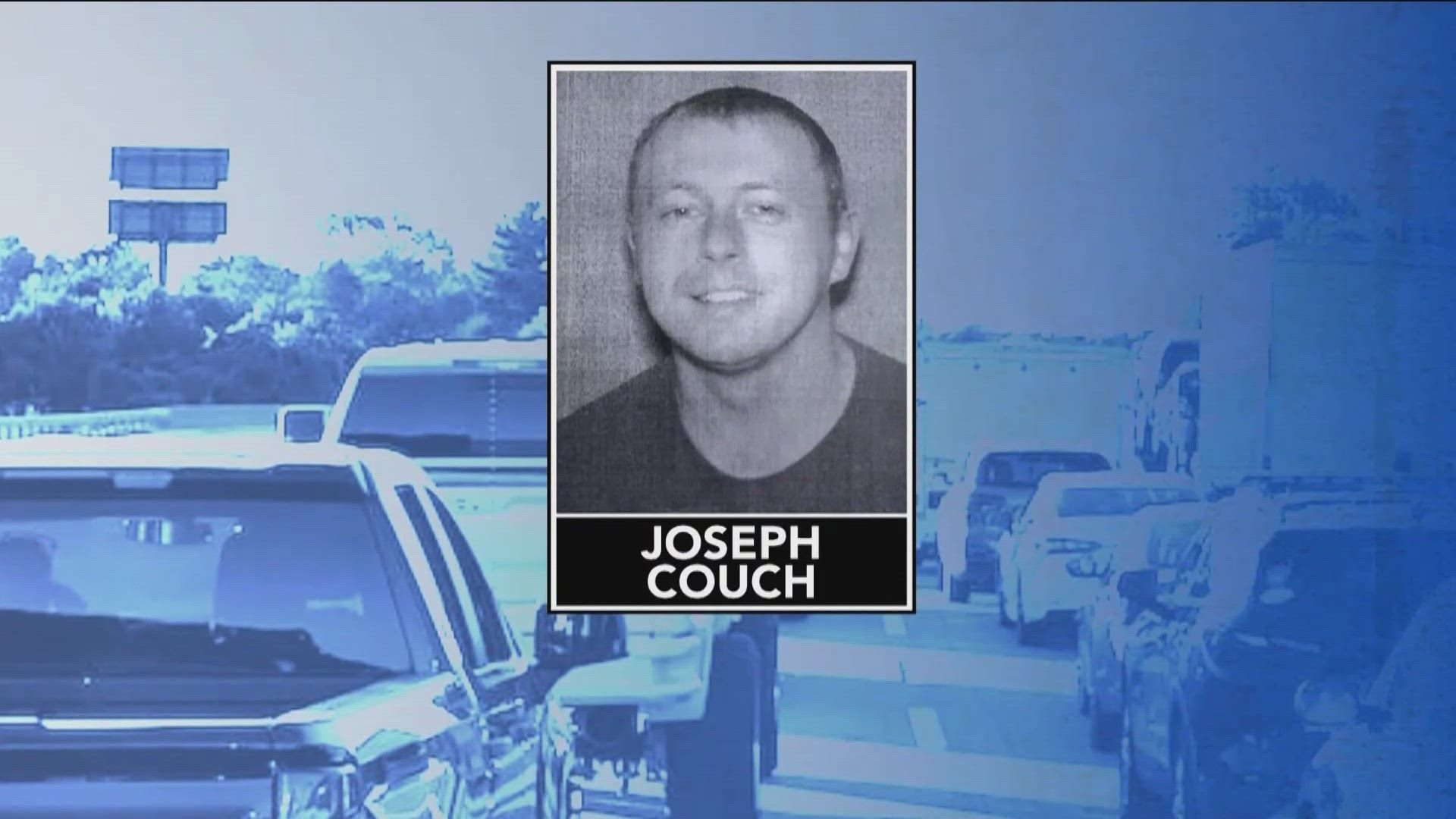 Officials found a silver SUV registered to Joseph Couch after someone shot at nine vehicles and wounded five people on Interstate 75 in London, Kentucky.