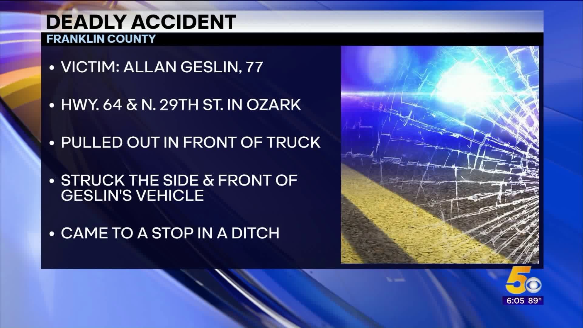 Ozark Man Killed In Crash On Arkansas 64