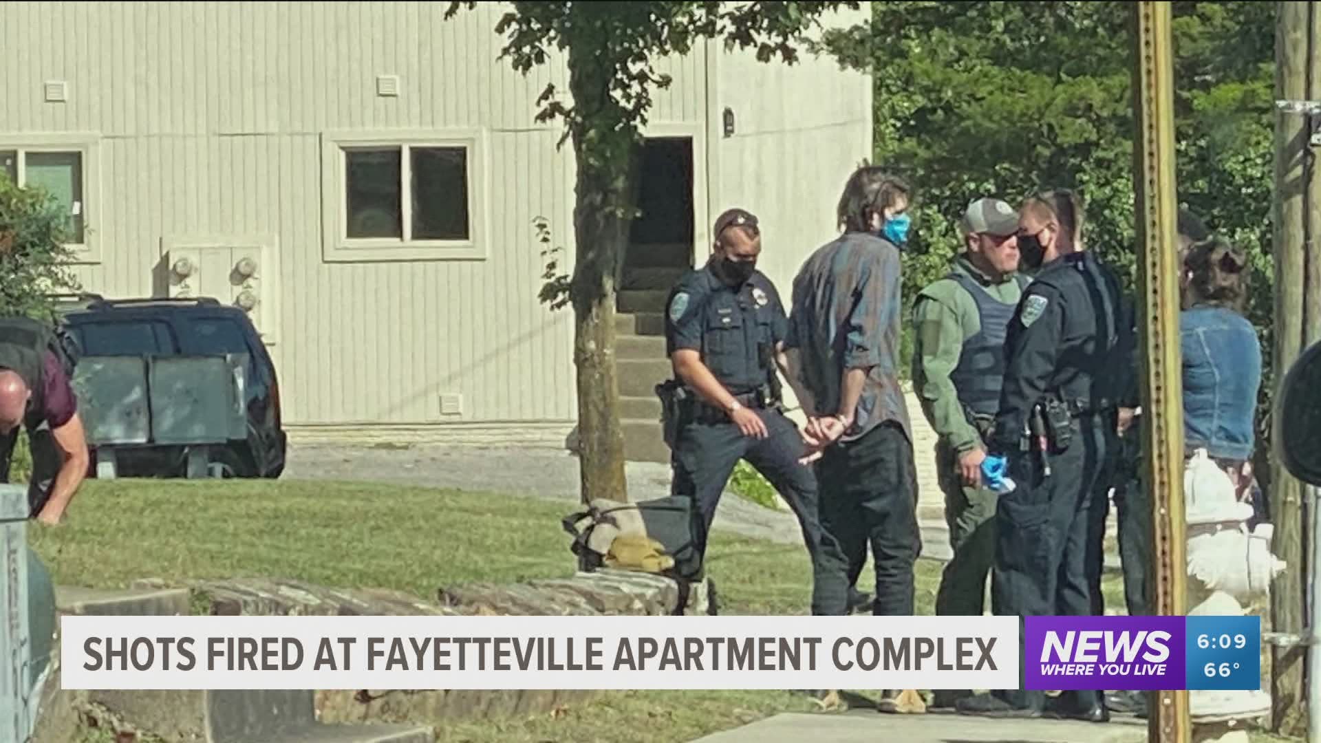 The Red Bud Apartments were evacuated Friday morning following reports that shots had been fired during a domestic disturbance. https://bit.ly/34jqns3