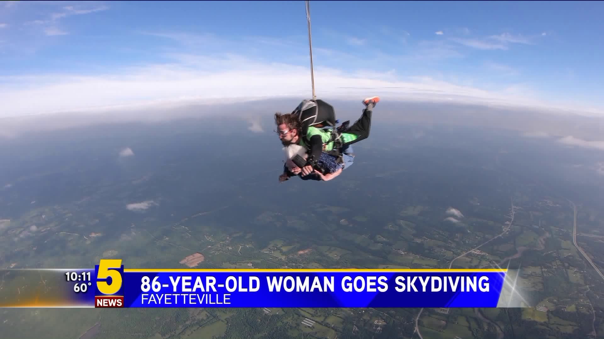 86 Year Old Woman Goes Skydiving for Birthday