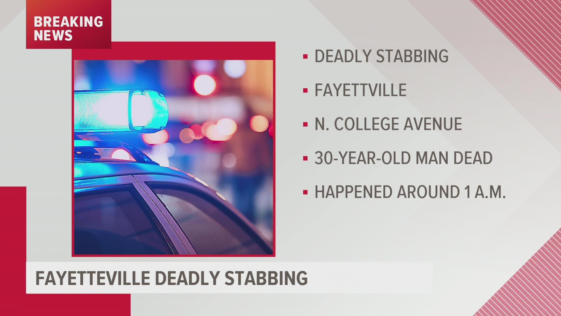 Police say a man is dead after a stabbing in Fayetteville early Christmas Eve morning.
