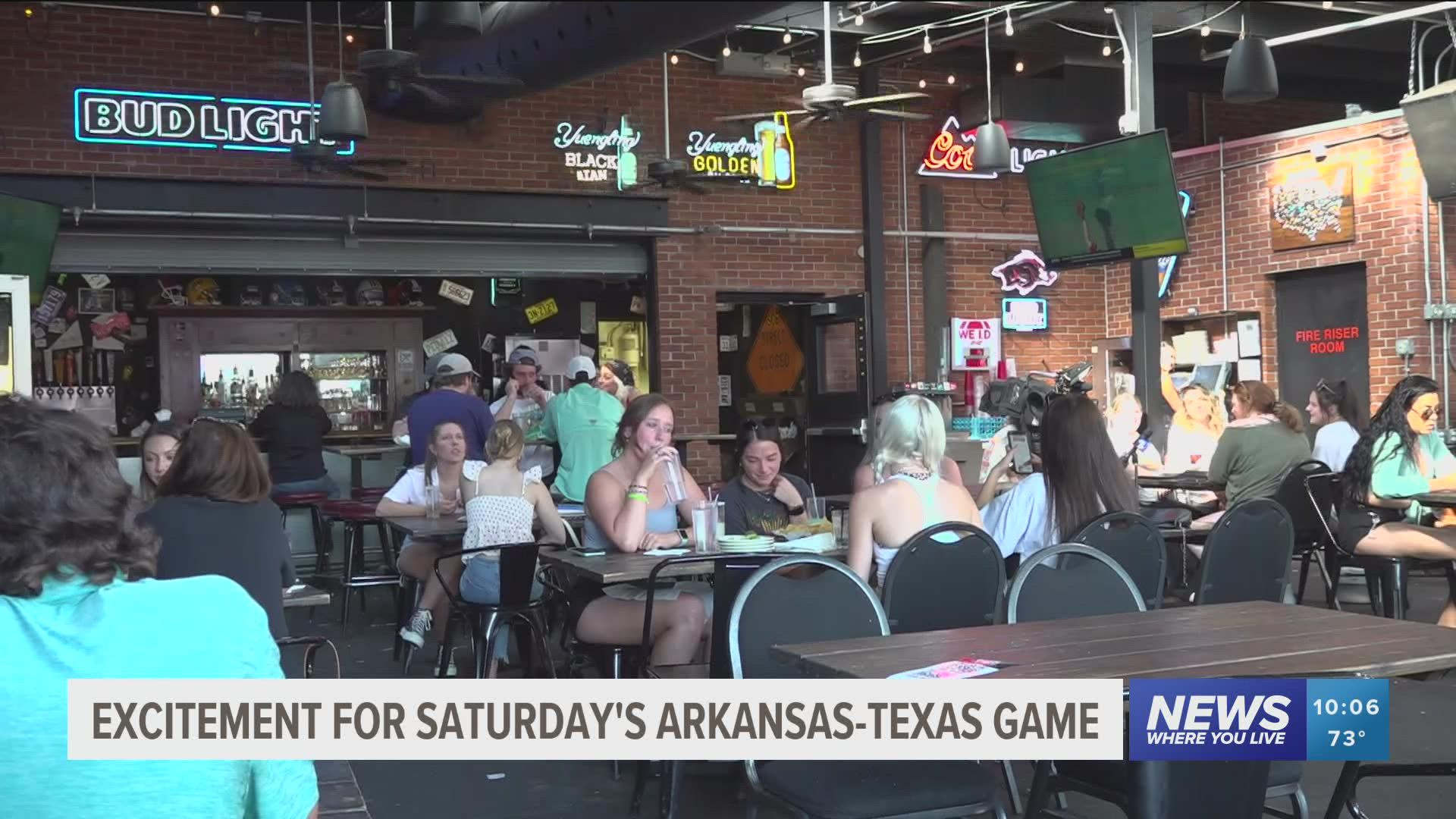 Local businesses are preparing for Texas vs Razorback game this weekend.