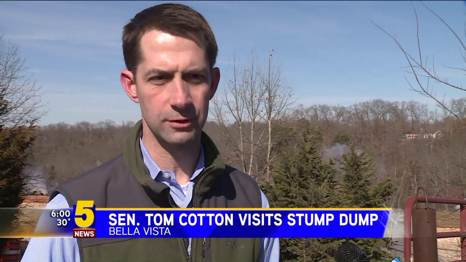 Sen. Tom Cotton Visits Stump Dump Site In Bella Vista