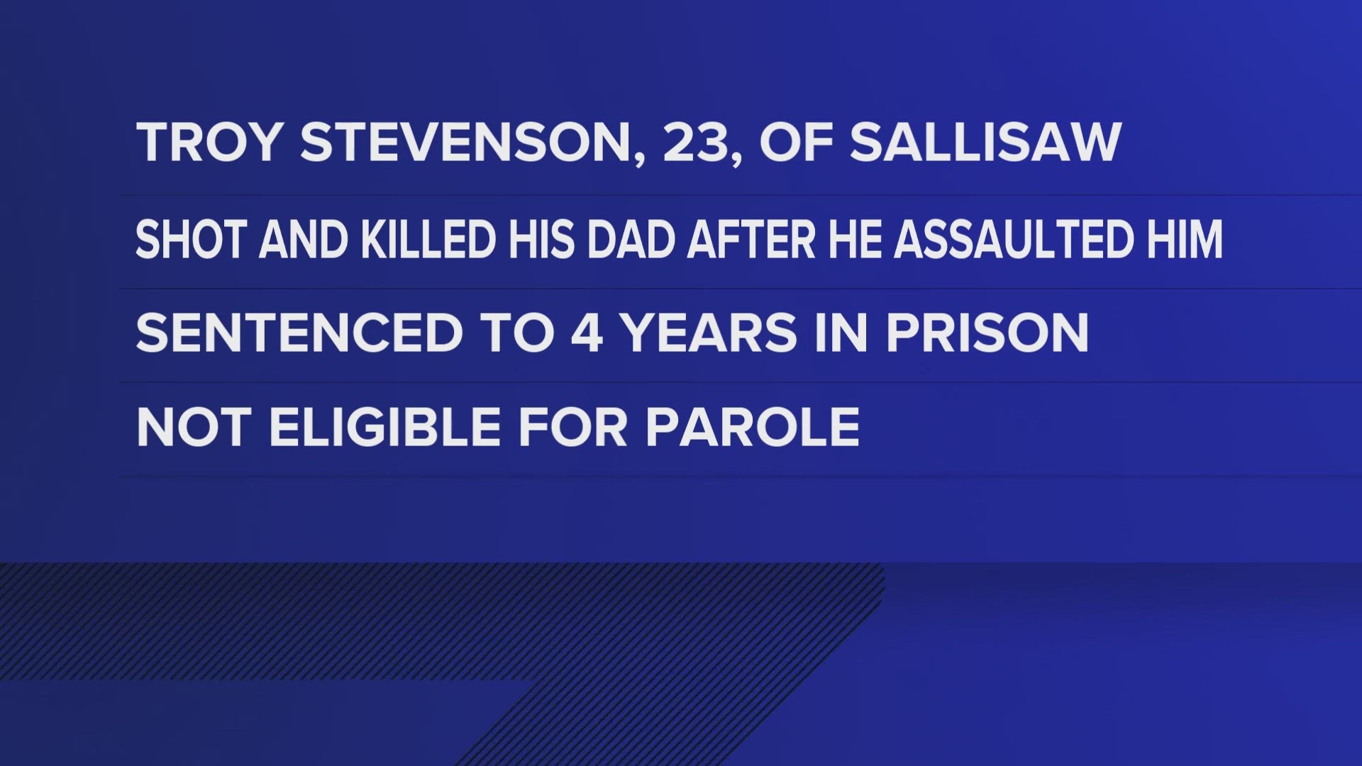 A SALLISAW MAN HAS BEEN SENTENCED TO 4 YEARS IN PRISON ON A CHARGE OF INVOLUNTARY MANSLAUGHTER FOR KILLING HIS FATHER...