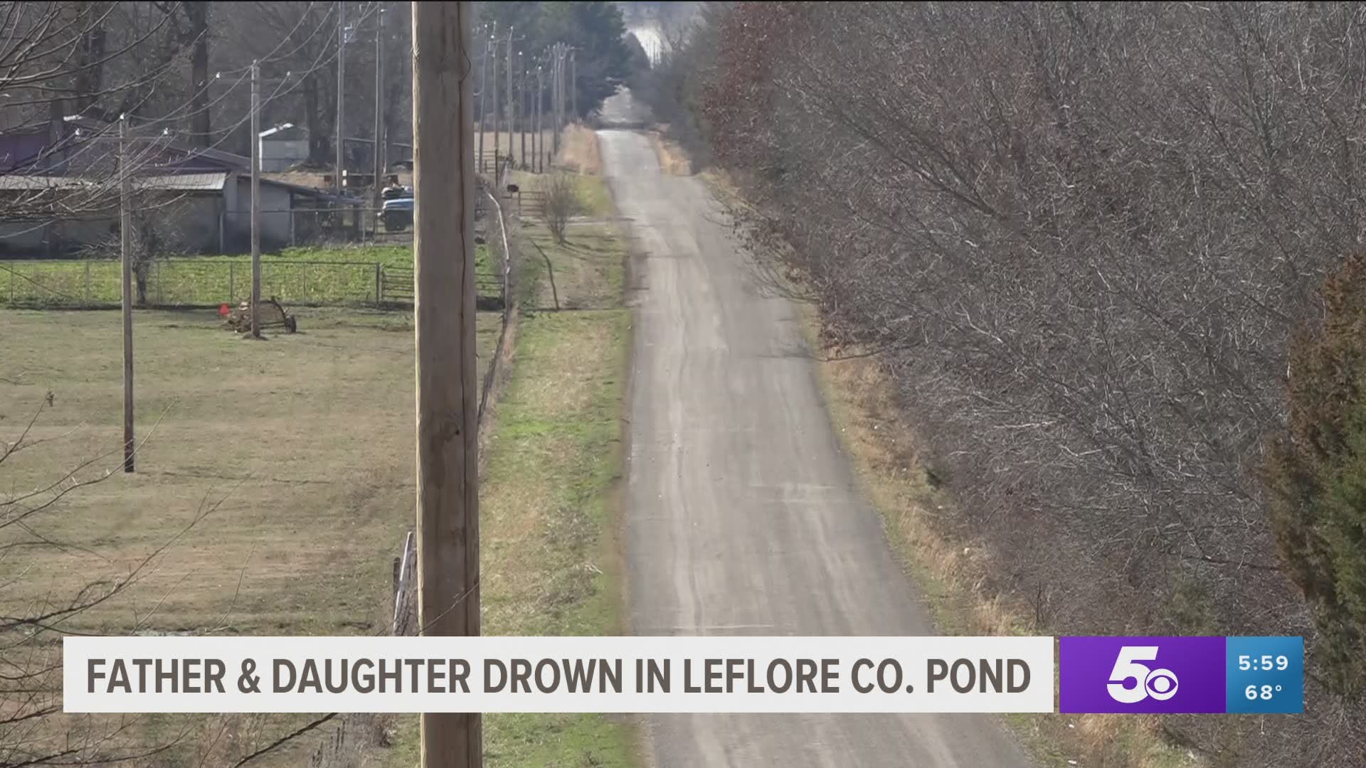 The father pulled up to a pond north of Cameron, Okla. late Wednesday afternoon. The vehicle slipped into gear and went into the pond with his daughter still inside.
