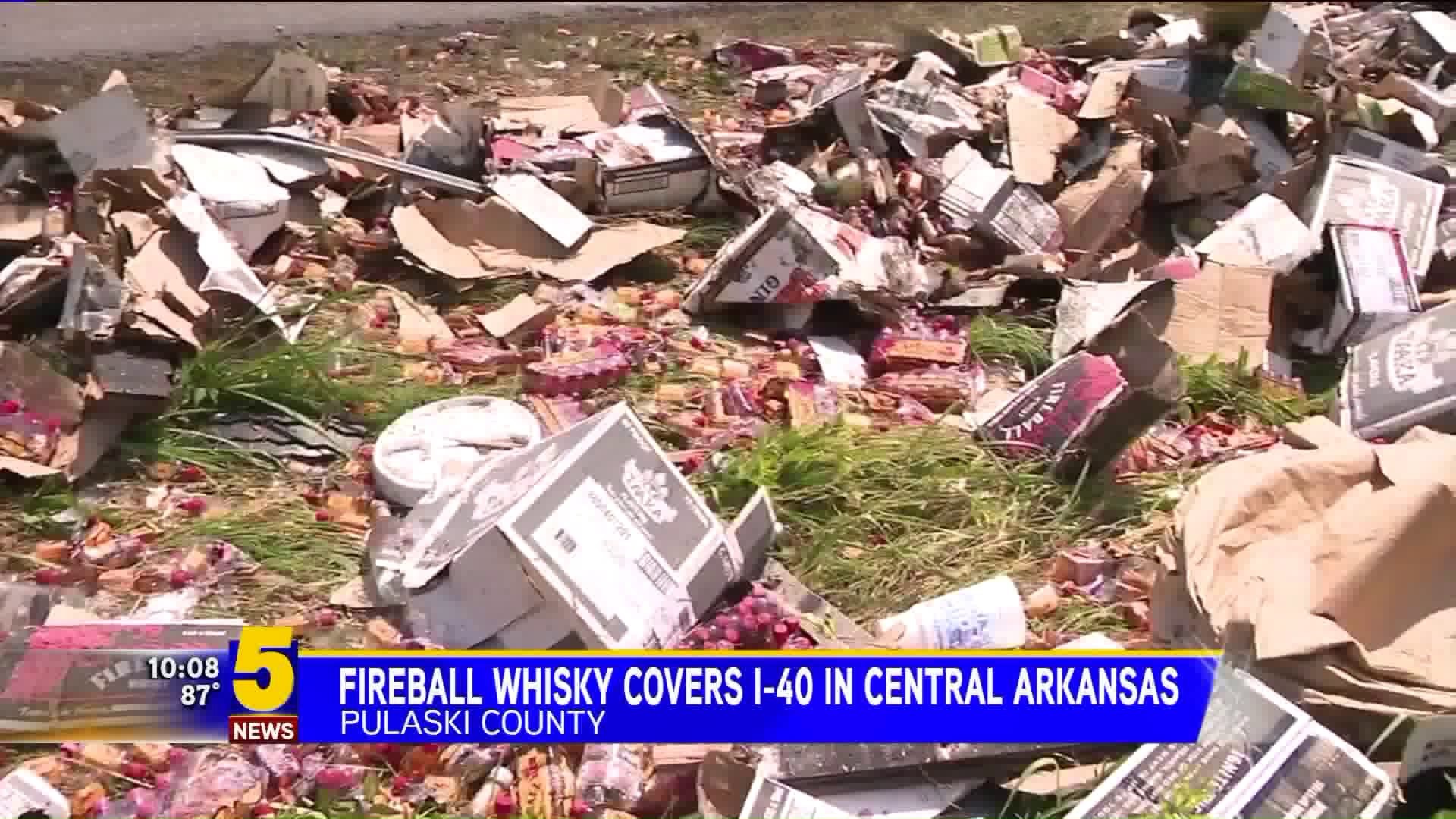 Fireball Covers Highway In Central Arkansas