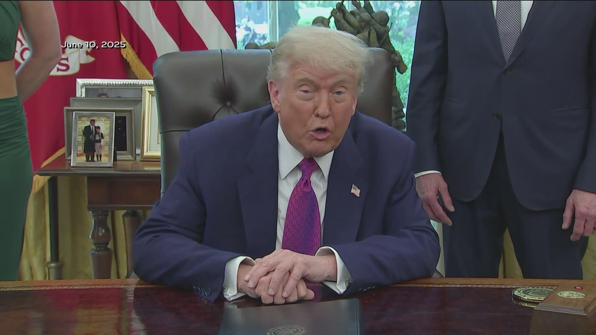 The trip comes with letters still going out to U.S. trading partners threatening tariffs, the latest to Canada.