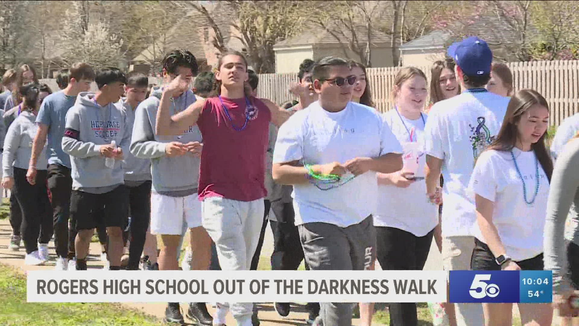 Out of the Darkness suicide prevention and awareness walk was held at Rogers High School on Saturday, April 9, 2022.