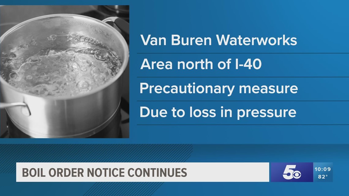 Boil water order issued for areas in Van Buren
