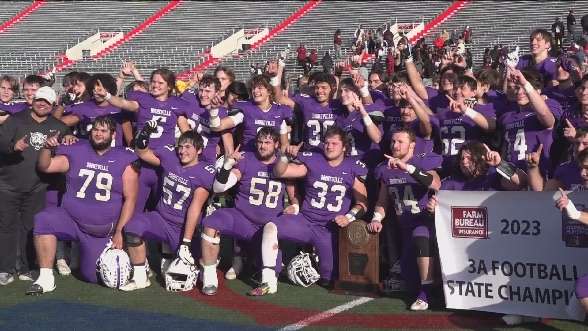 The Booneville Bearcats beat Prescott 25-22 for the programs fifth state title