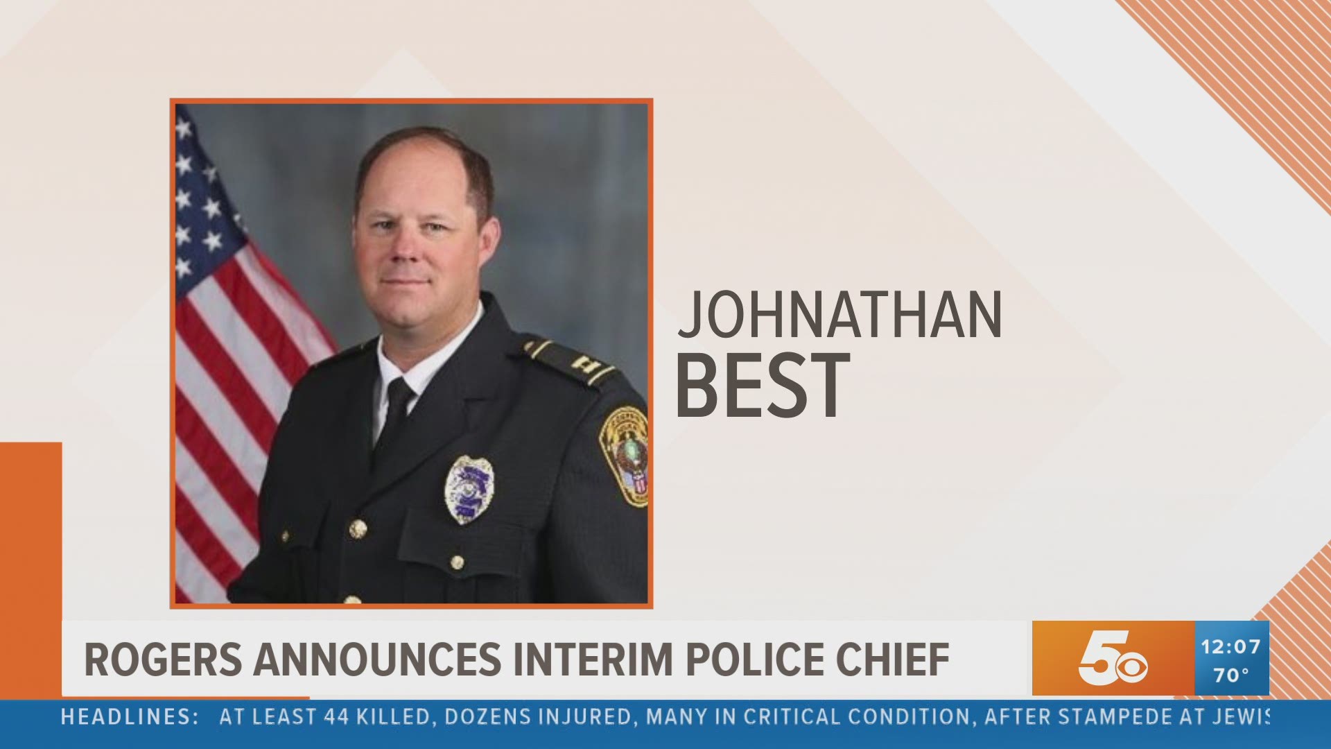 Jonathan Best has been appointed interim Chief of the Rogers Police Department, following the retirement of Chief Hayes Minor.