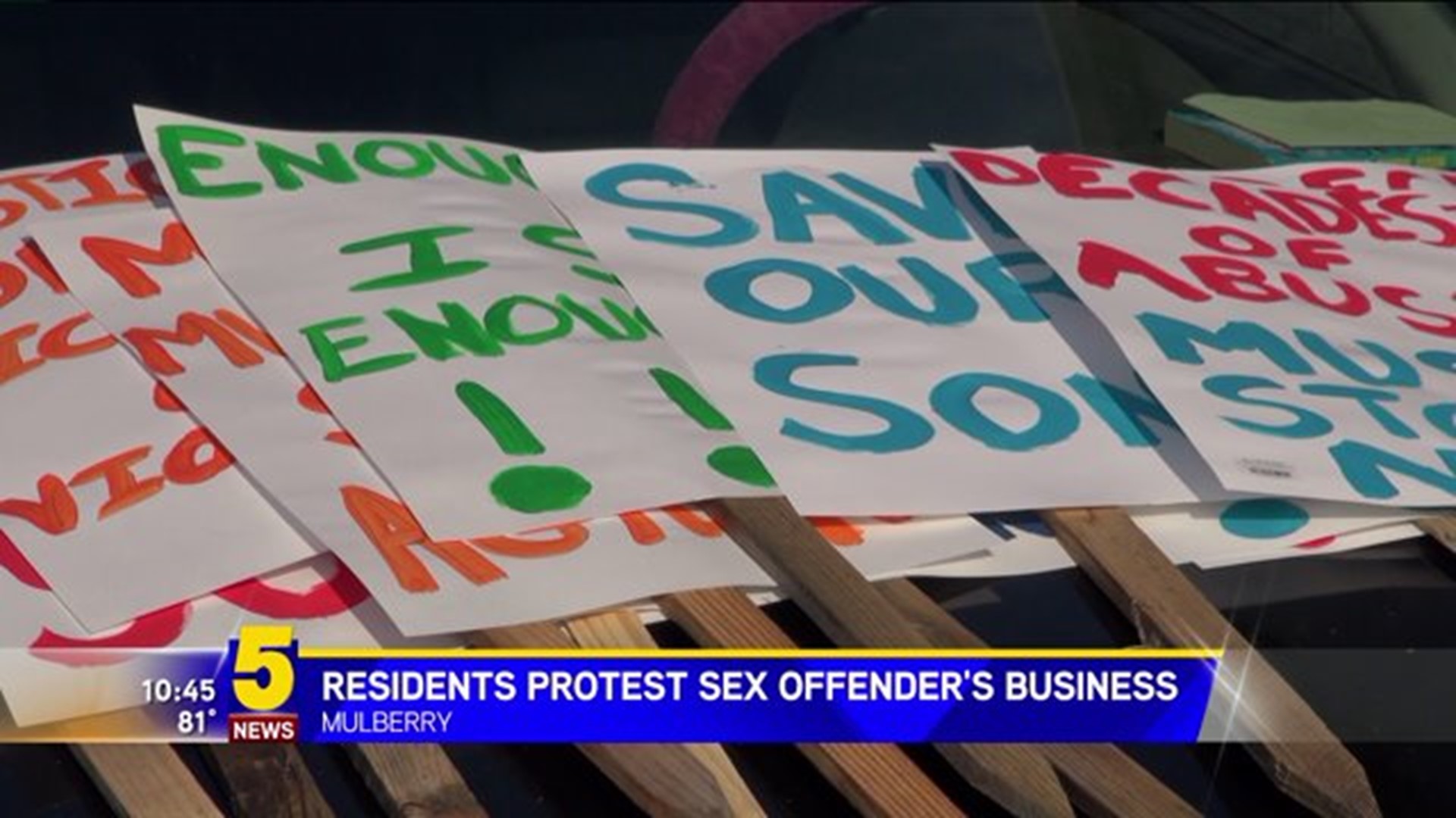 Residents Protest Sex Offender`s Business