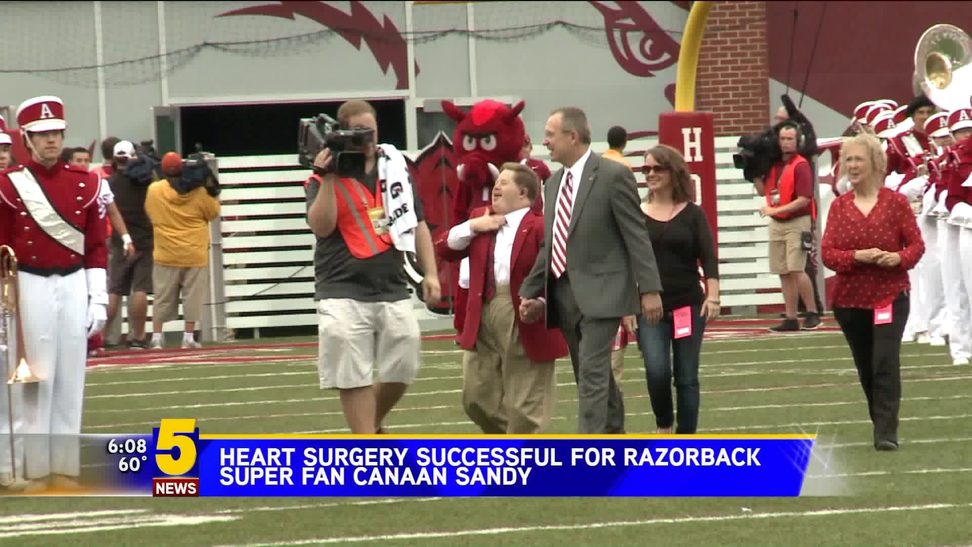 Heart Surgery Successful For Razorback Super Fan Canaan Sandy