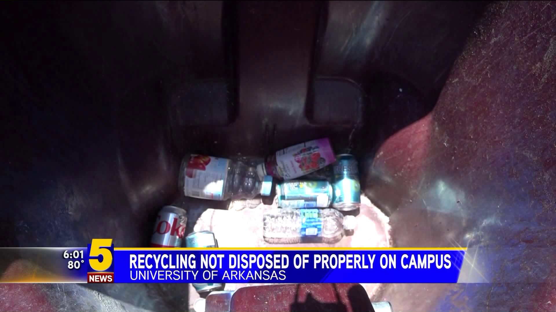 Recycling Not Properly Disposed Of On UA Campus
