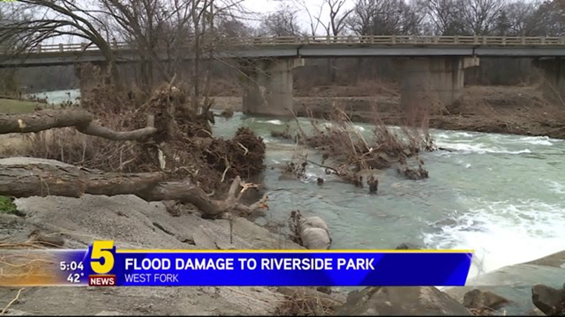 Flood Damage To A Local Park In West Fork