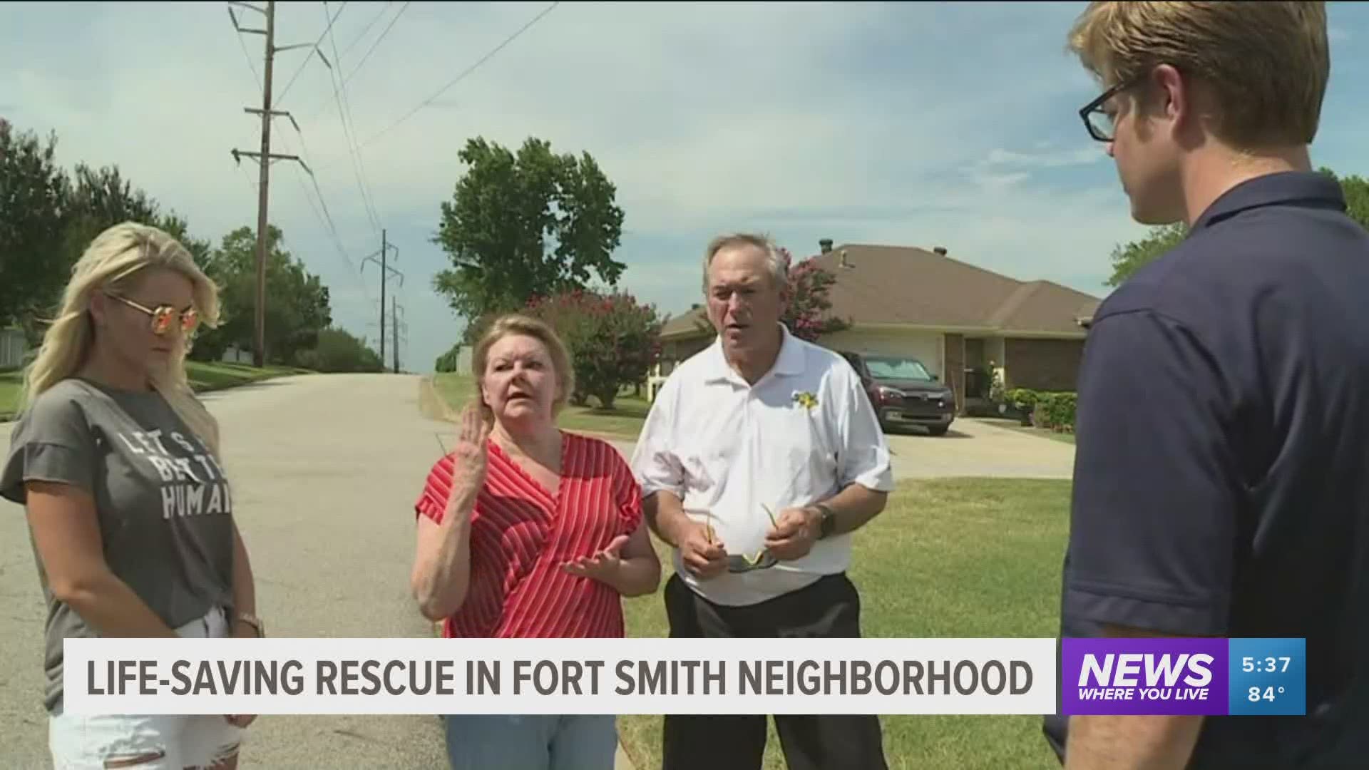 Life-saving rescue in Fort Smith neighborhood.