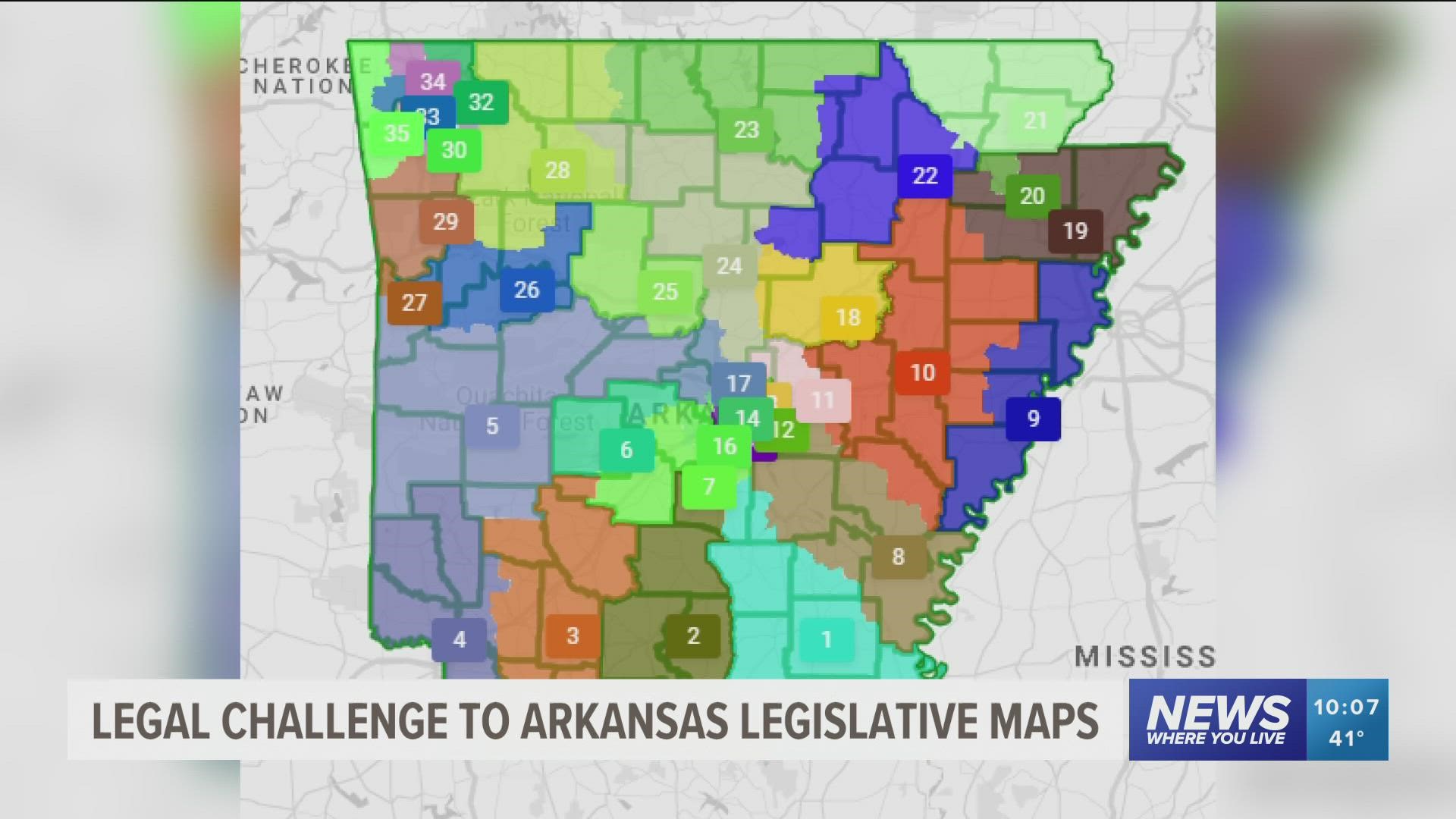 The ACLU is suing the state of Arkansas over the state's legislative maps.