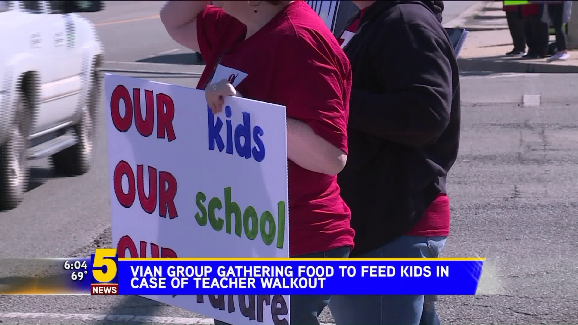 Vian Group Gathering Food For Kids To Prepare For Teacher Walkout