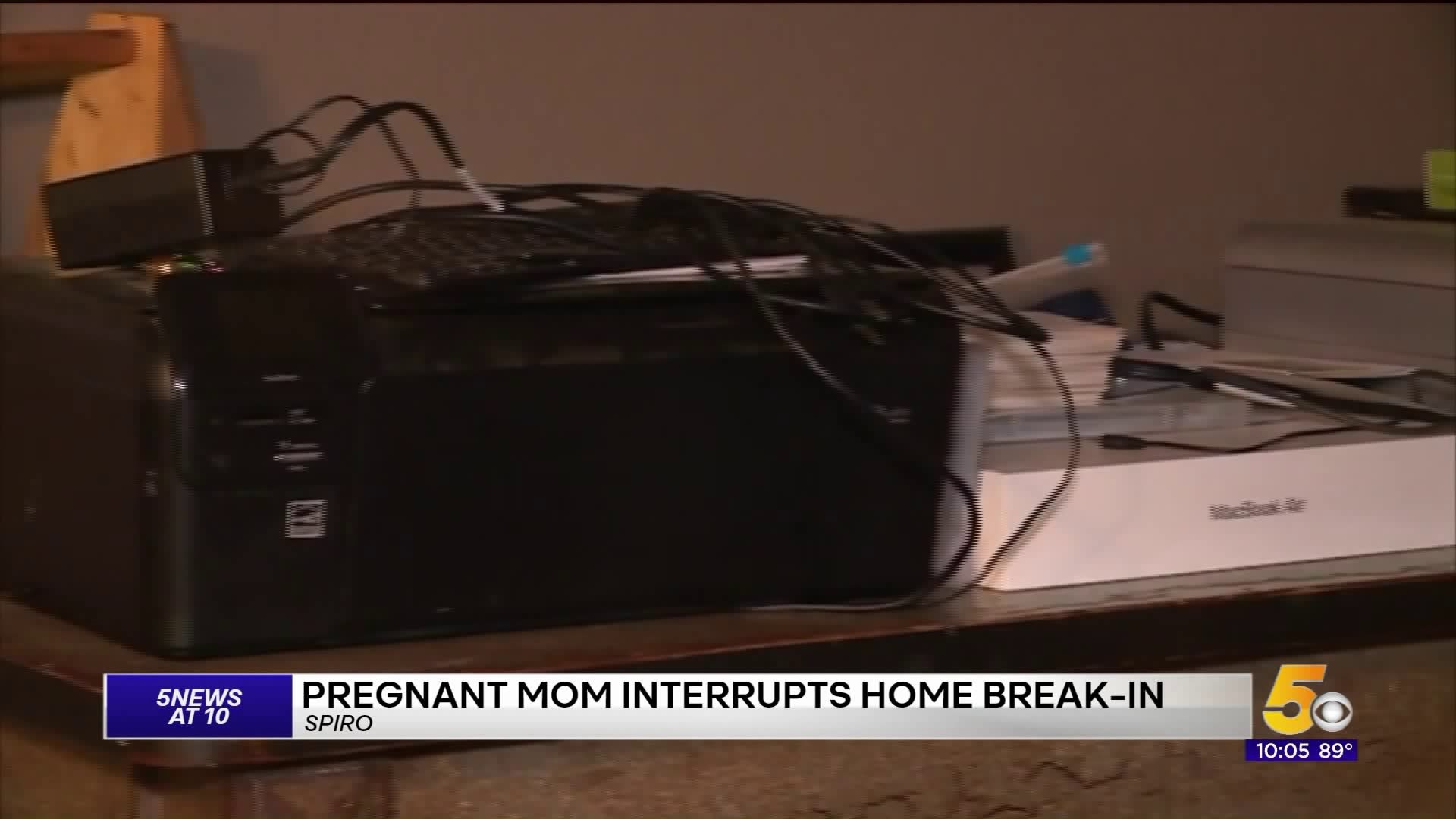 Pregnant Mother Interupts Home Break In in Spiro
