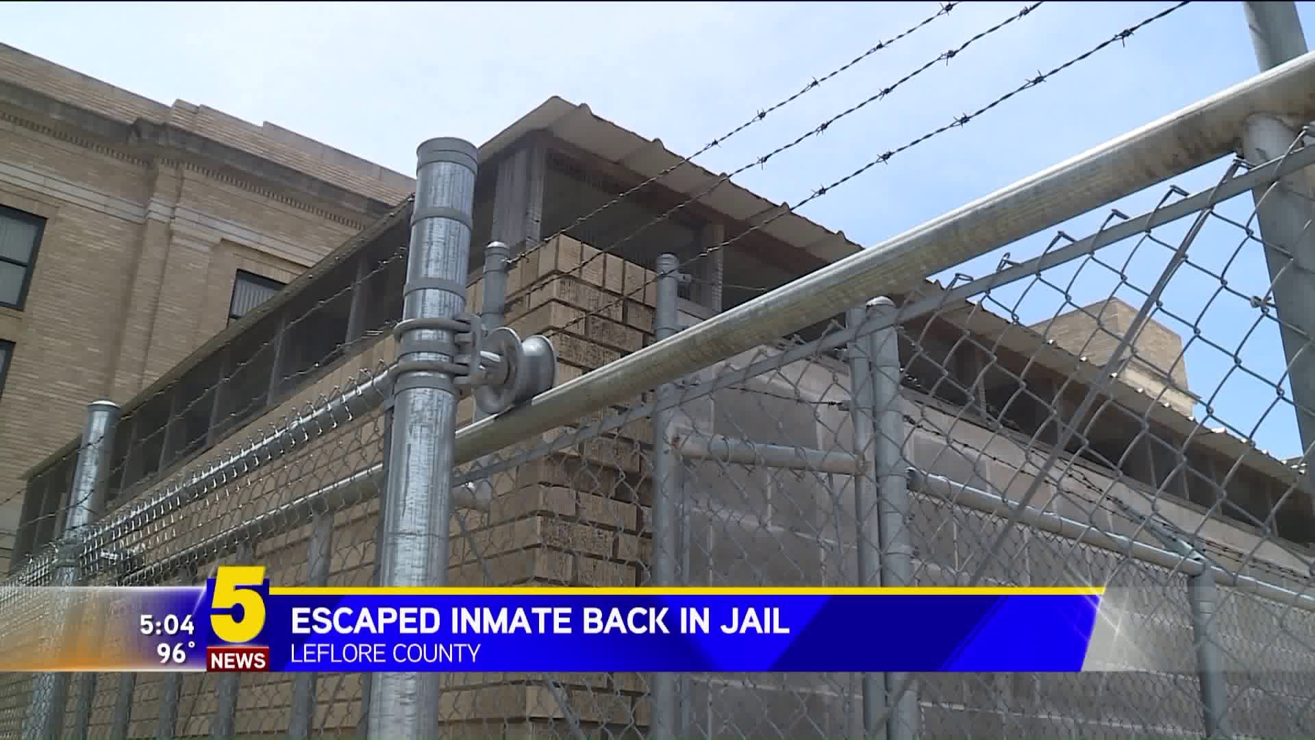 Ecscaped Leflore County Inmate Back In Jail