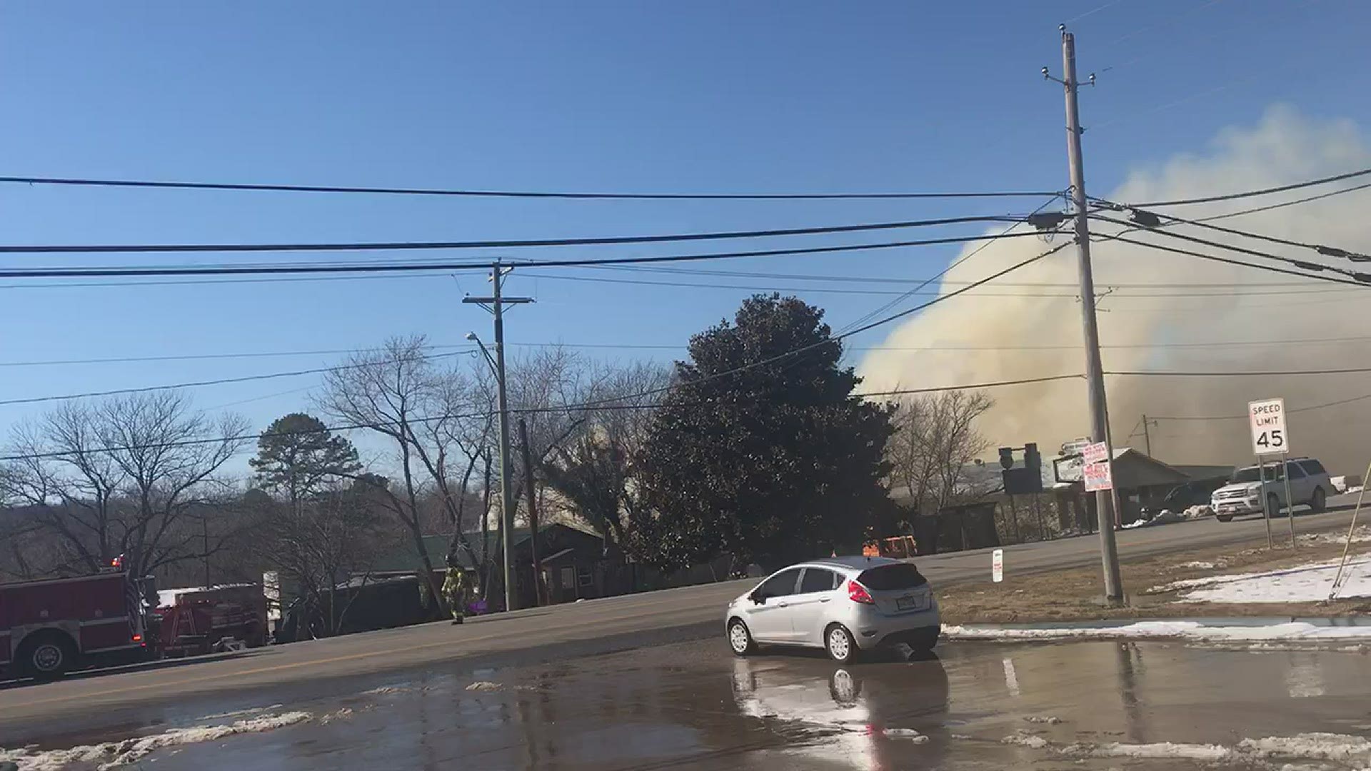 This is footage of a fire in West Fork Saturday (Feb. 20) afternoon.