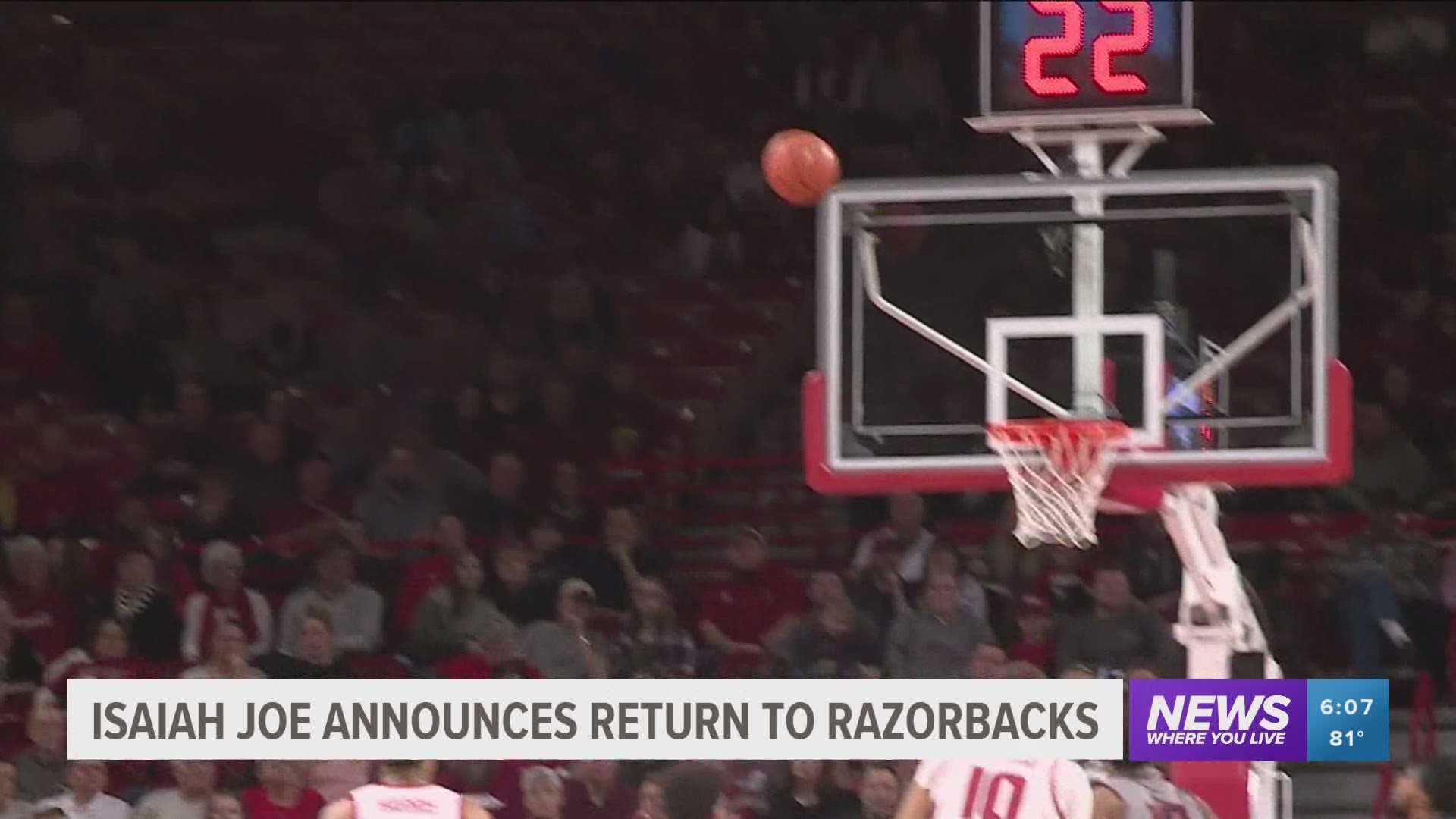 Arkansas guard Isaiah Joe announced that he will withdraw his name from the 2020 NBA Draft and return to the Hogs for his junior season. https://bit.ly/39PjLnj