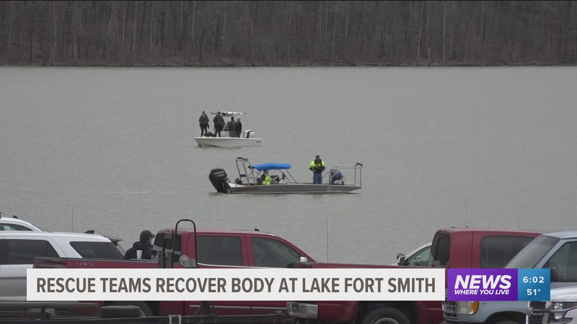 Rescue teams recover body at Lake Fort Smith