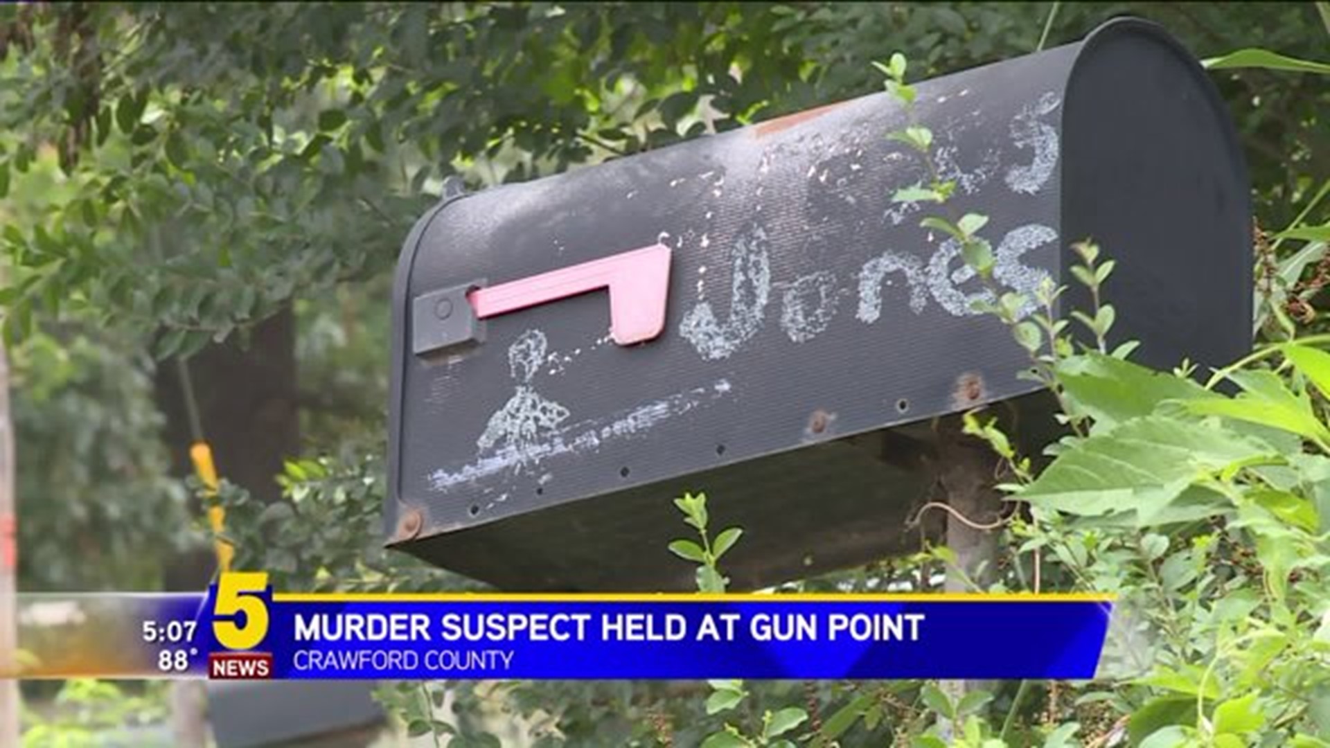 Murder Suspect Held At Gun Point