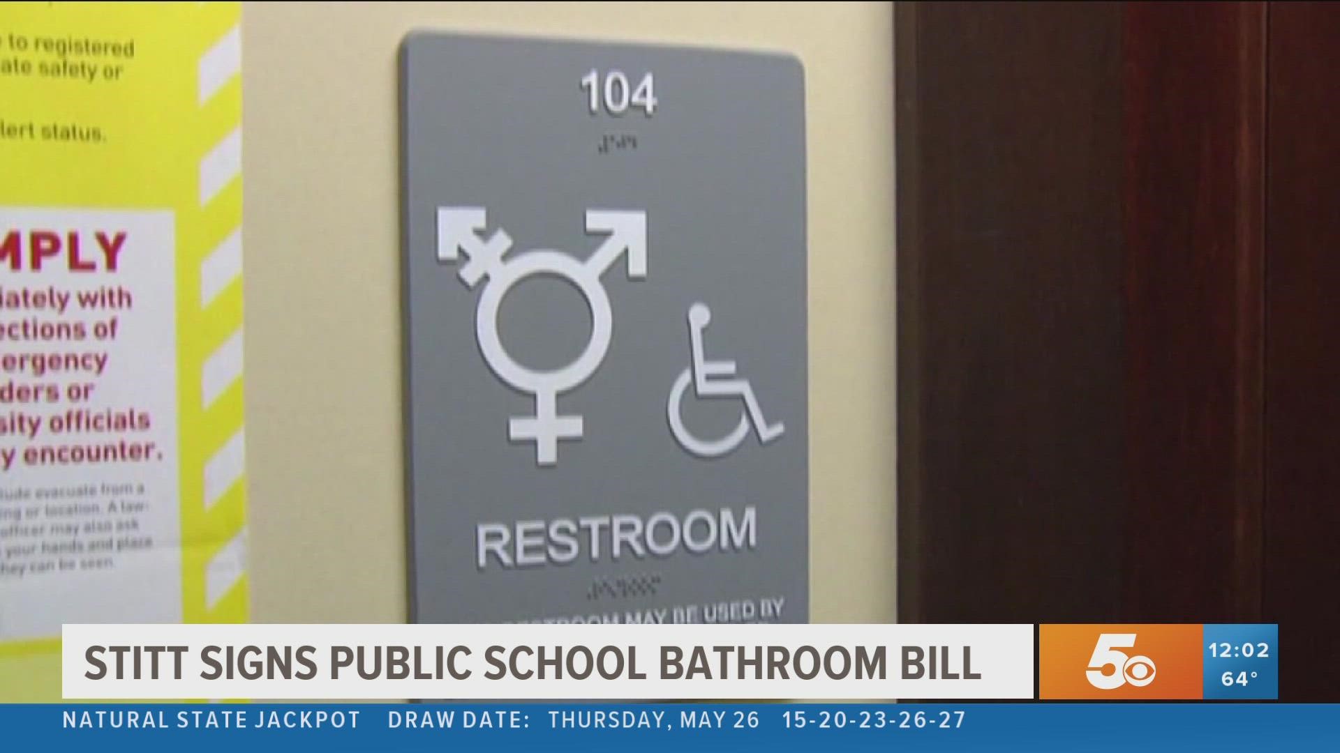 The Oklahoma Legislature approved a bill requiring public and public charter school students to use only the bathroom of the sex listed on their birth certificate.