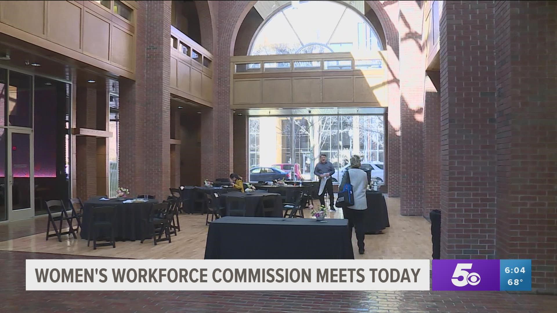 The Arkansas Women’s Commission, formed by Governor Hutchinson, held a public meeting inside the David and Barbara Pryor Center in Fayetteville.