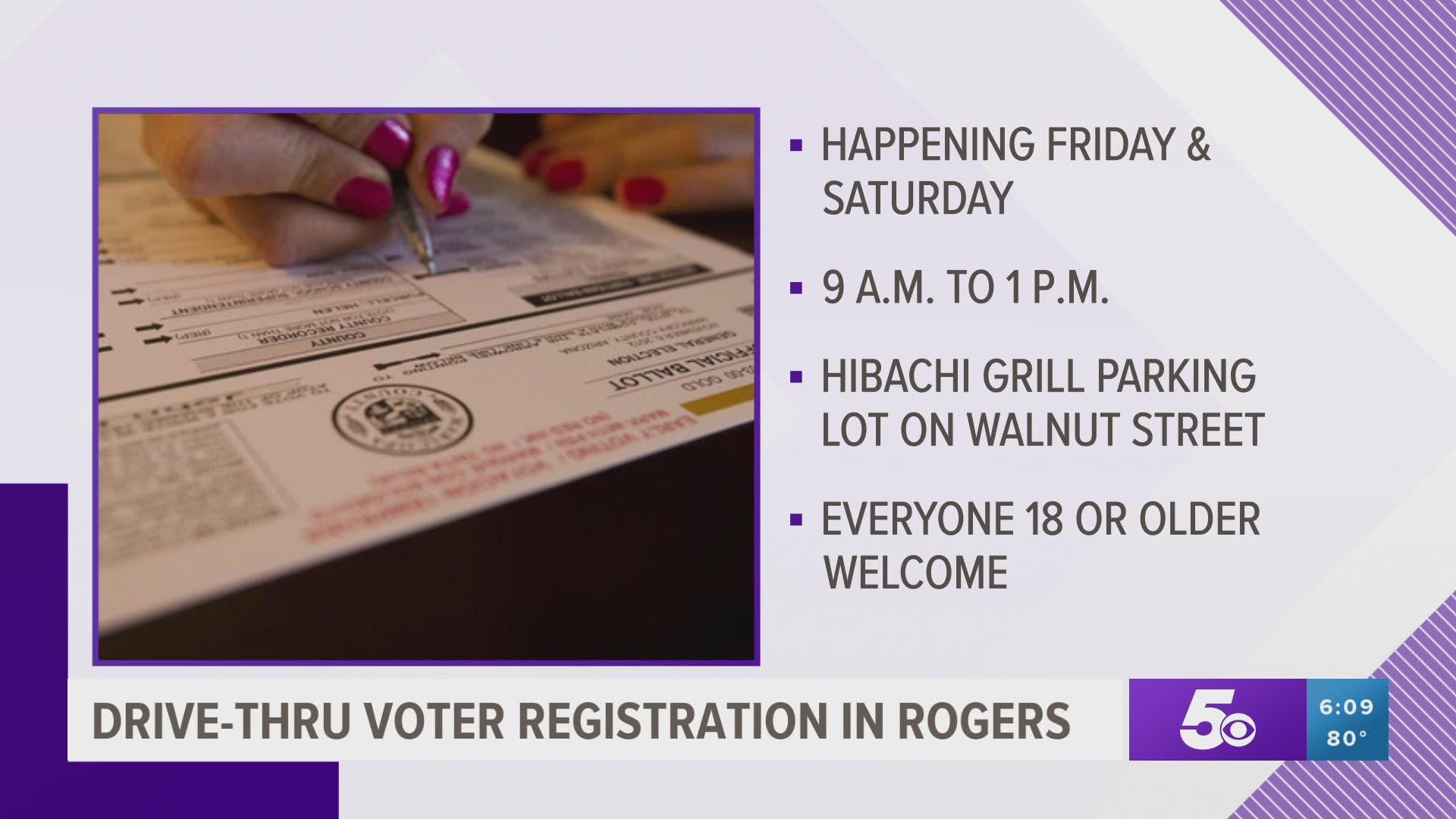 Drive-Thru Voter Registration in Rogers