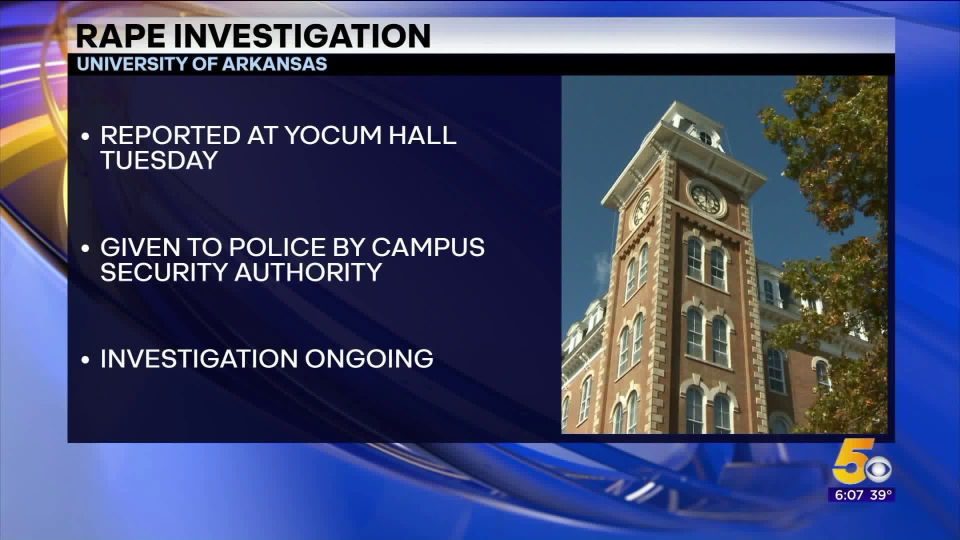 Alleged Rape At University Of Arkansas Dorm Under Investigation