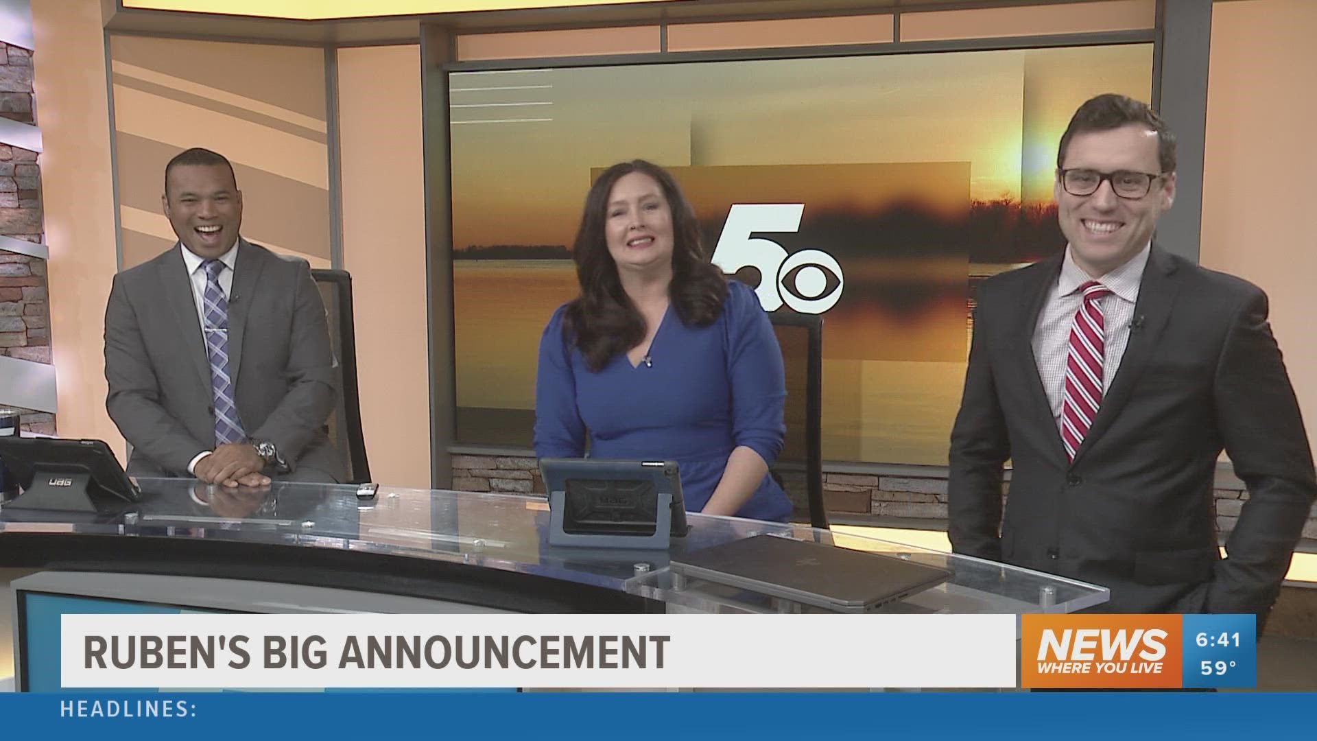 Ruben's last day on 5NEWS This Morning is December 8!