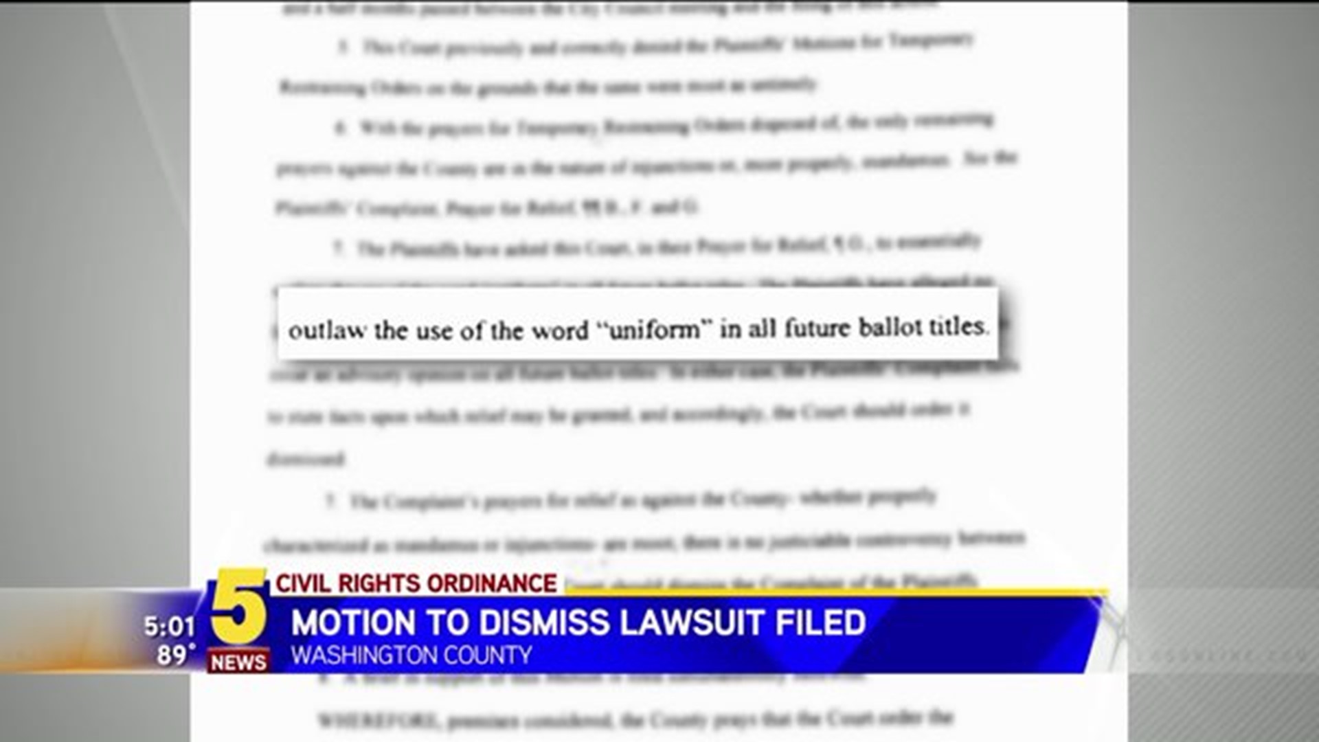 Motion To Dismiss Lawsuit Filed