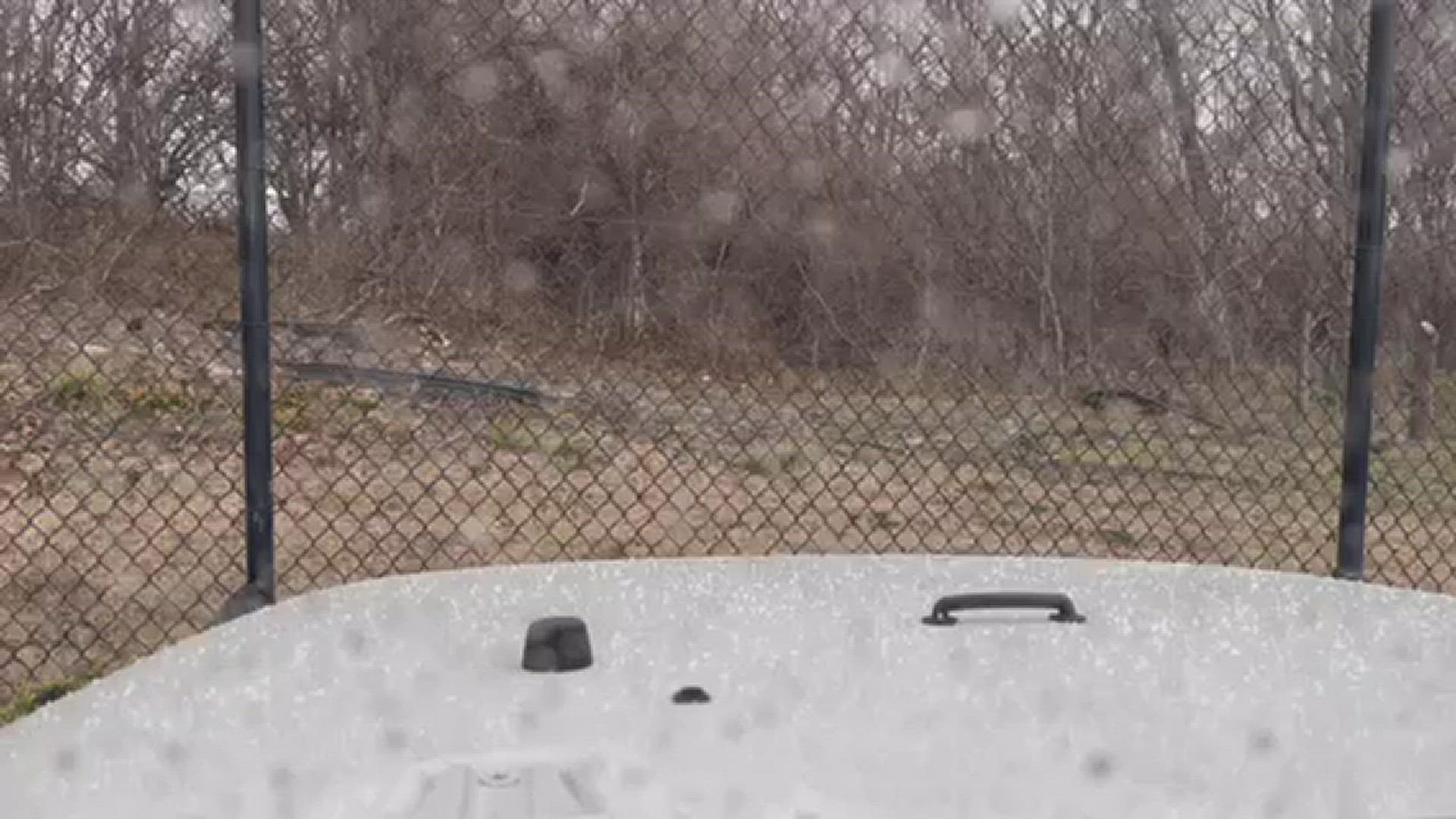 Sleet in Johnson, Arkansas Jan. 19, 2022.