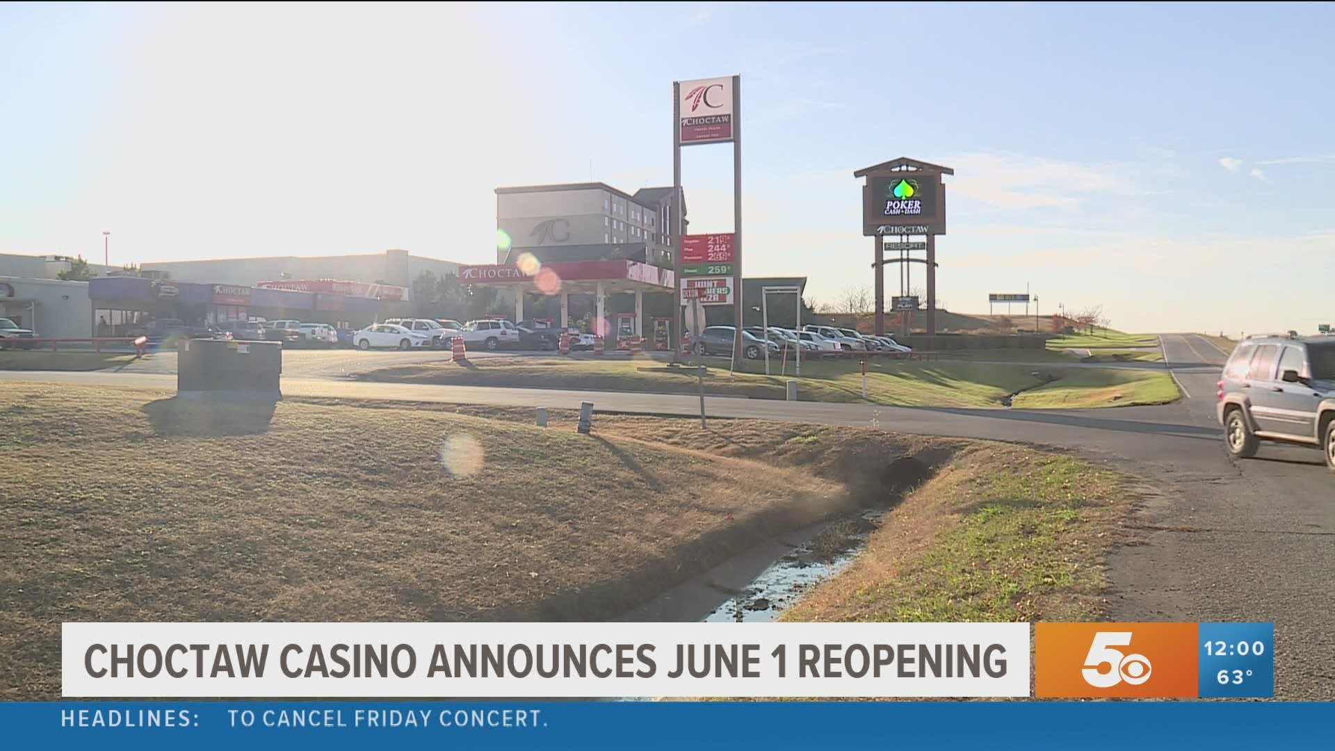 Choctaw casino reopen date