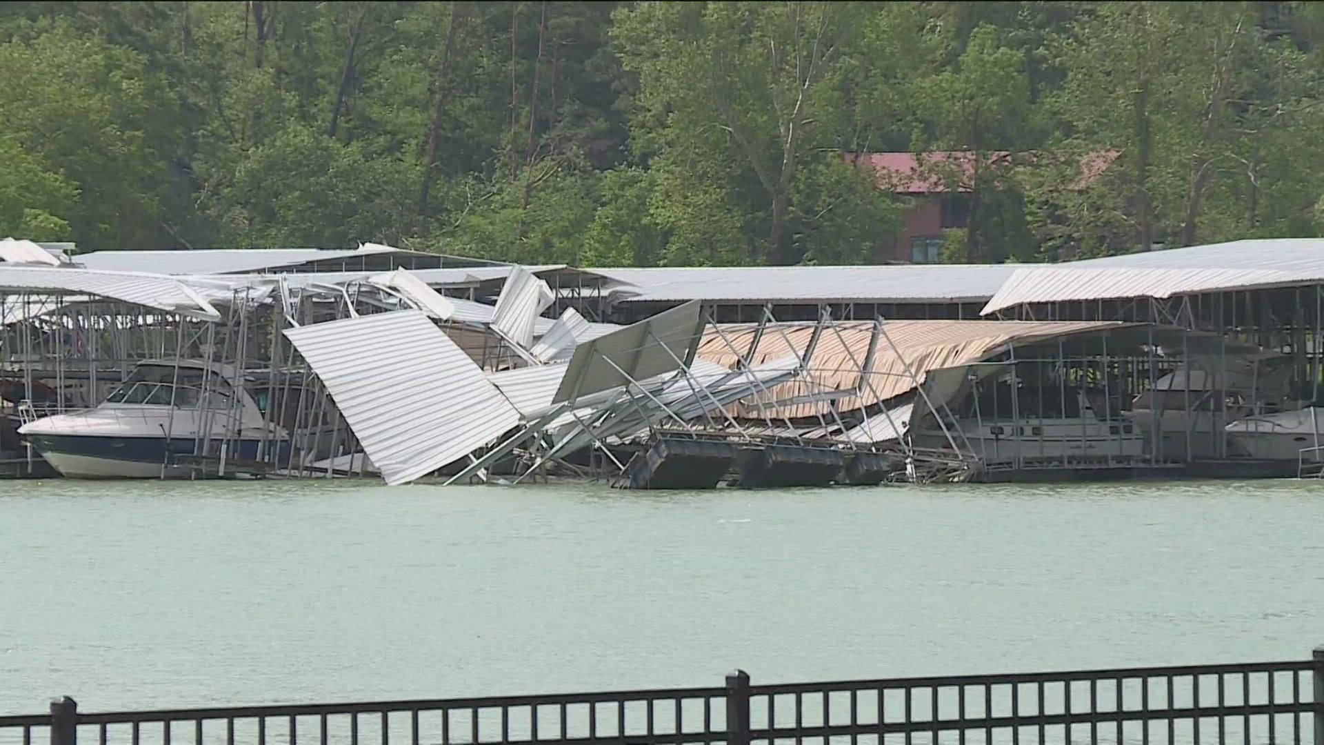 Along with the damage to the marina, there are also several power poles and homes in the regions that were left damaged.