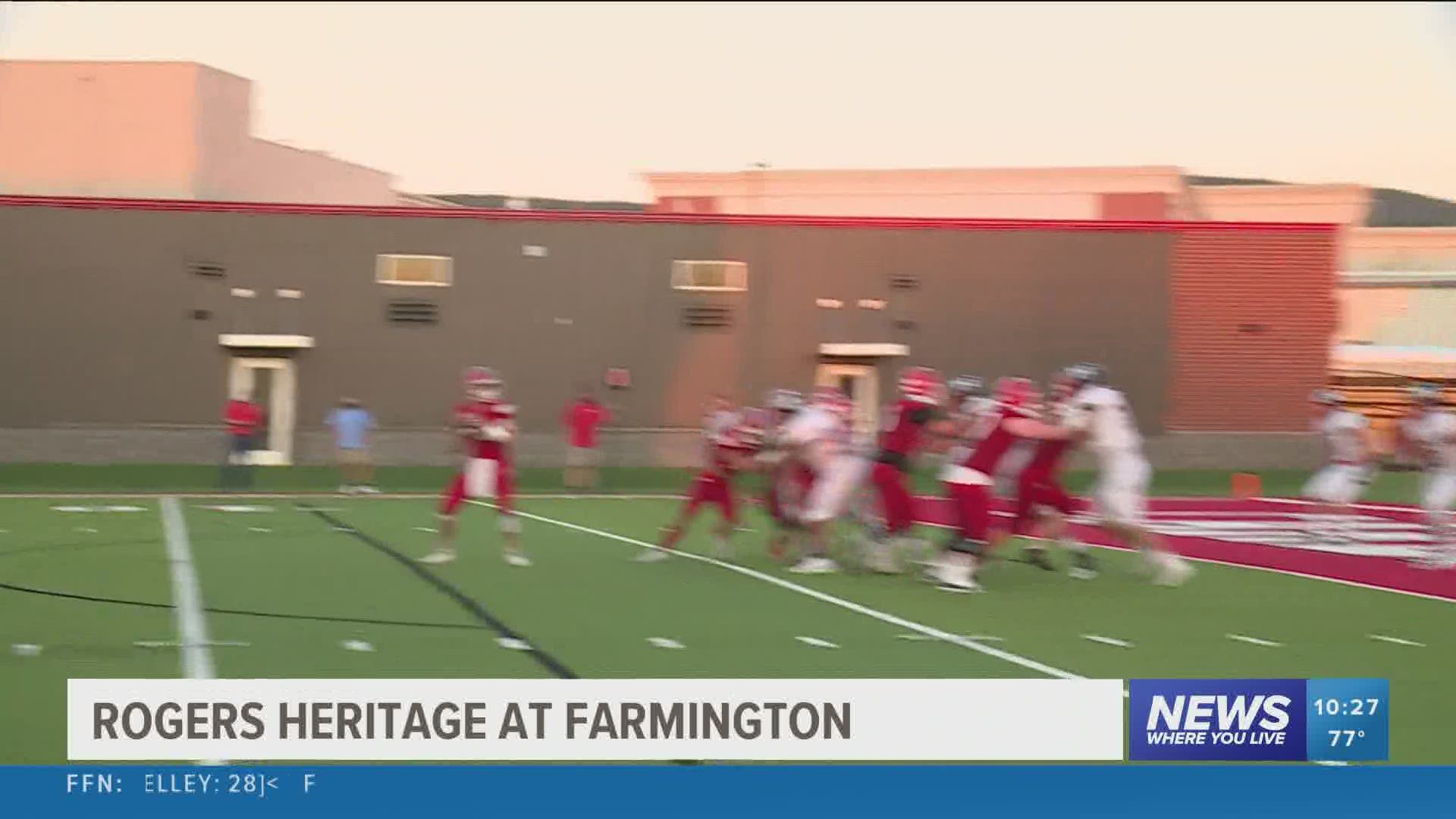 The Rogers Heritage War Eagles traveled to Farmington to kick off the 2020 football season.