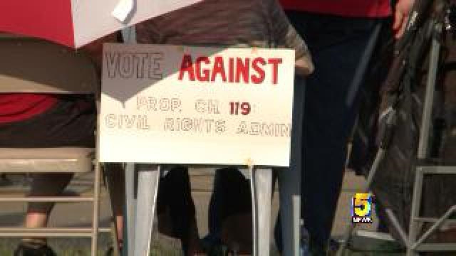 Rally On Fayetteville Square Against Anti-Discrimination Ordinance