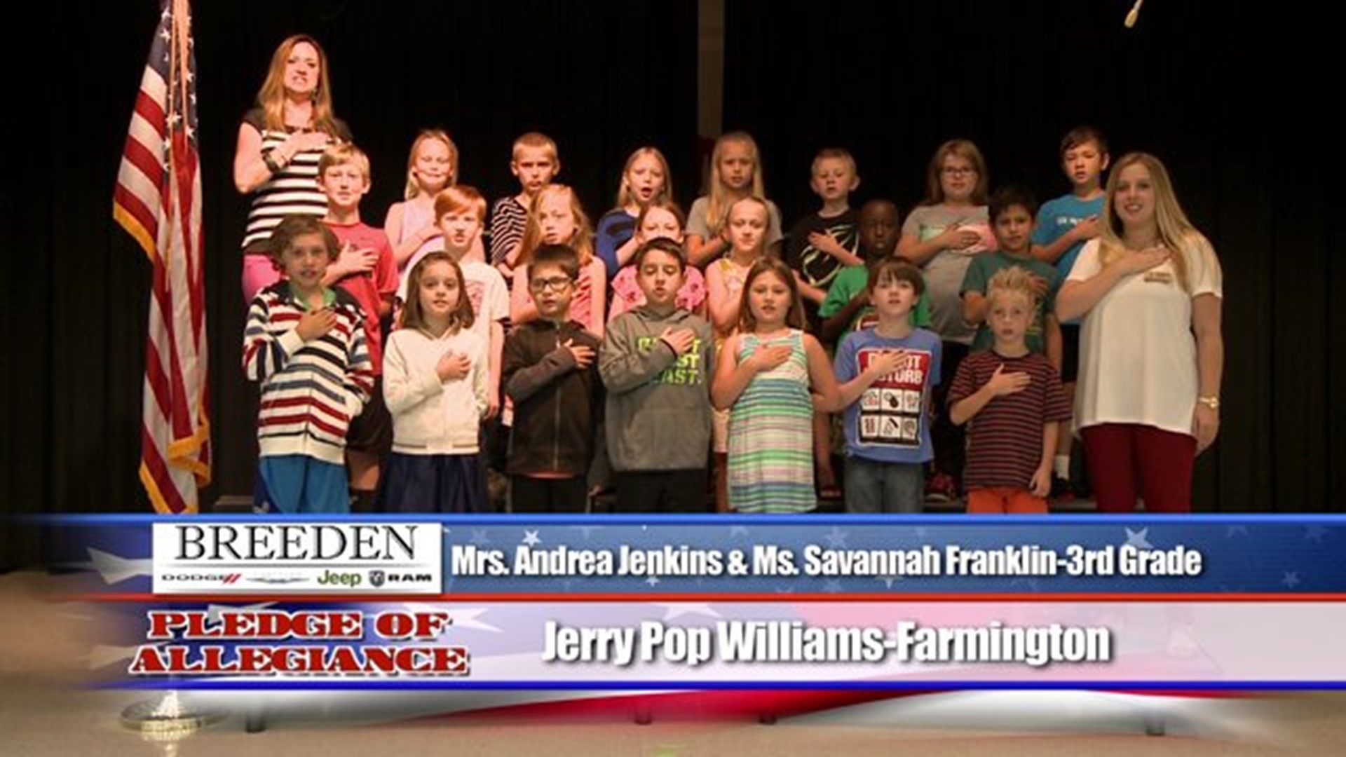 Jerry Pop Williams, Farmington - Mrs. Andrea Jenkins & Ms. Savannah Franklin - 3rd Grade