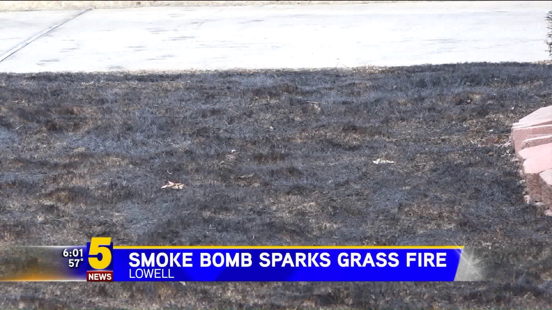 Smoke Bomb Sparks Grass Fire